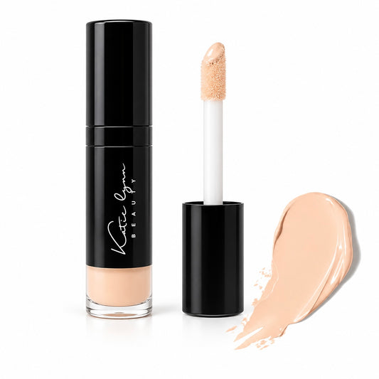 Katie Lynn BEAUTY Liquid Glow Concealer in N25 with applicator and swatch