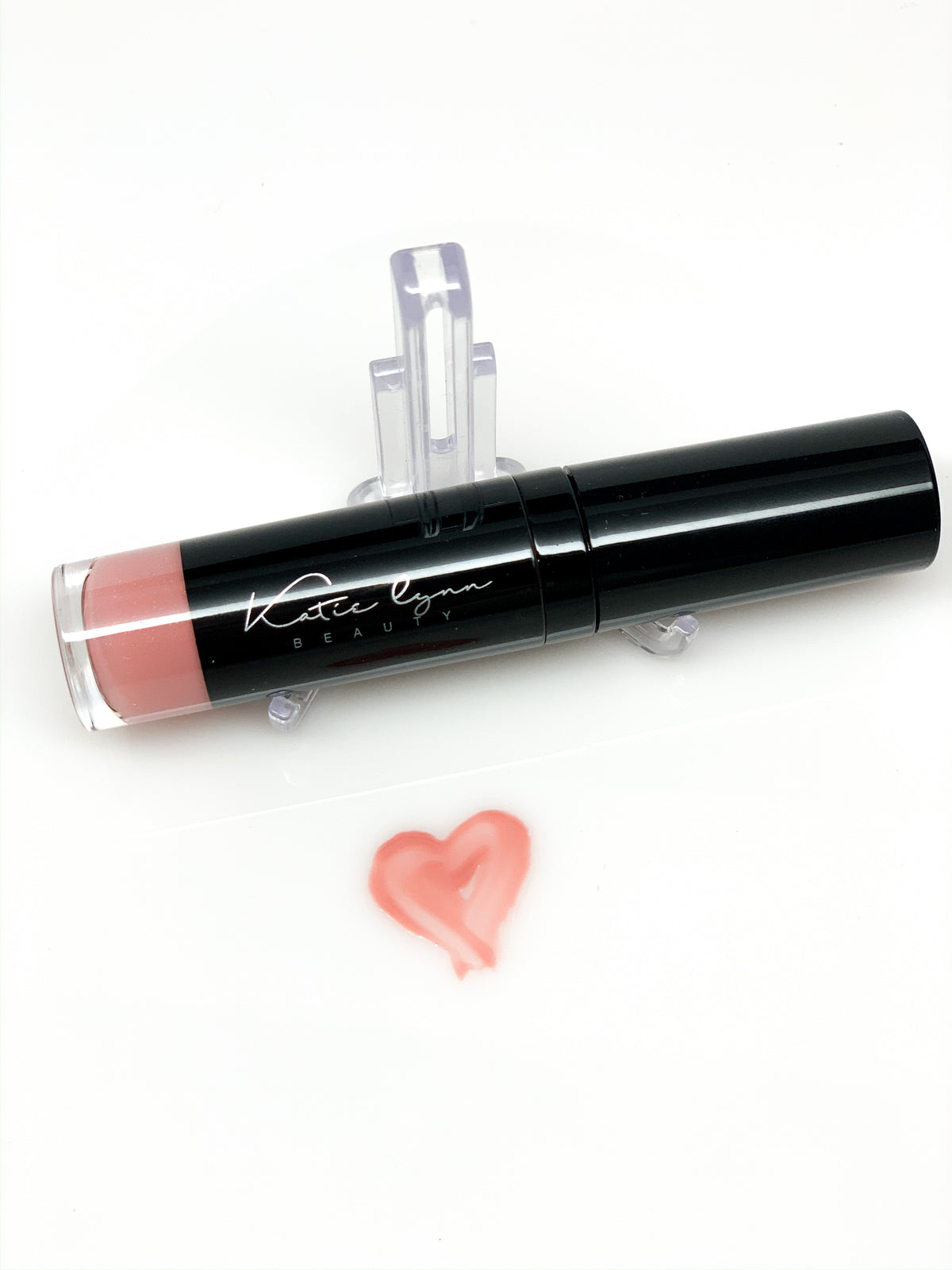 Katie Lynn BEAUTY Nearly Naked lip color tube with swatch